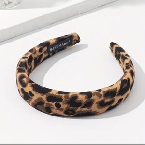 Leopard Print Sponge Headband by Hand Made, NEW